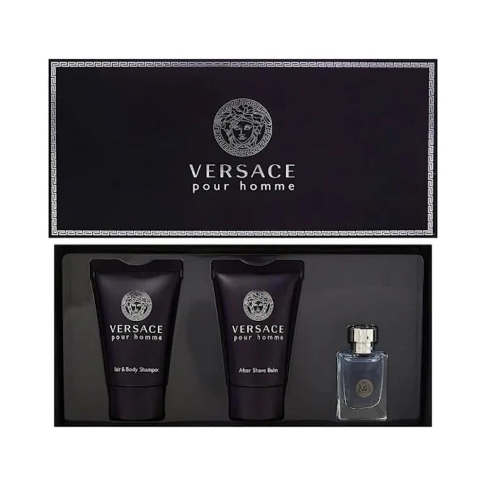 Versace Pour Homme Grooming Set - Black and Silver